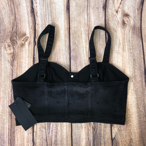 Kendall + Kylie Black Stars Denim Crop Top - Picture 4 of 6